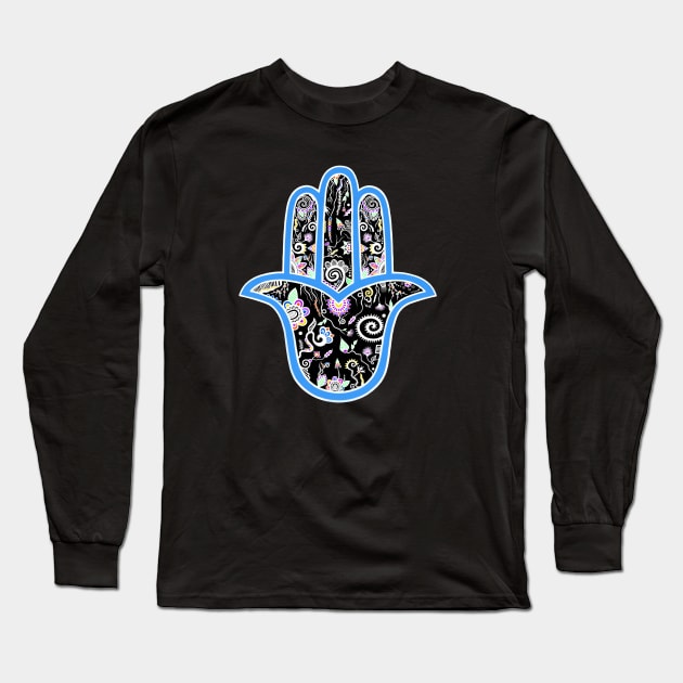 Hamsa- Peace Long Sleeve T-Shirt by Shanzehdesigns